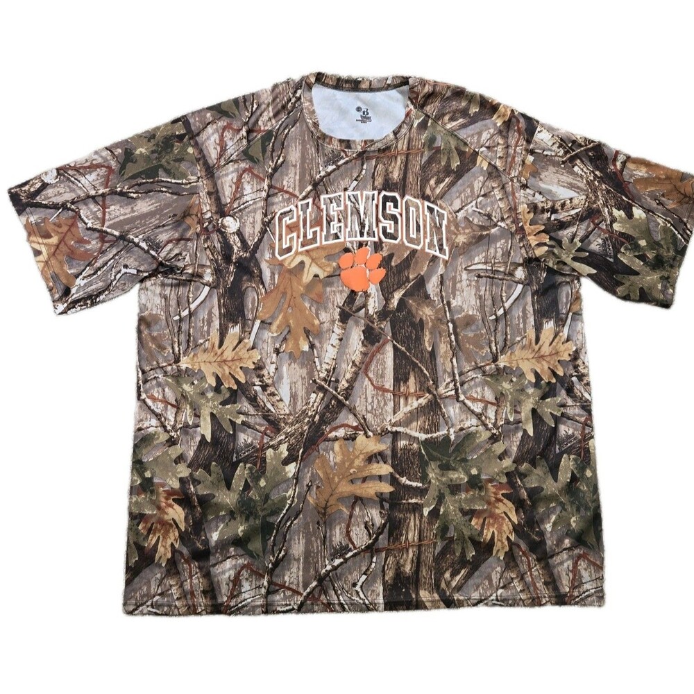 Mens Clemson Tigers Badger Sport Realtree Camo Short Sleeve Shirt 3XL NCAA